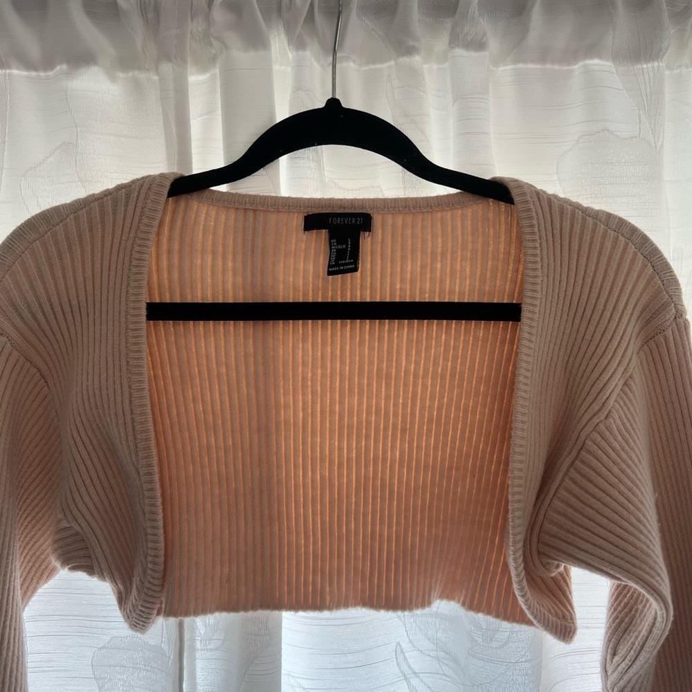 Forever 21 Beige Ribbed Cardigan